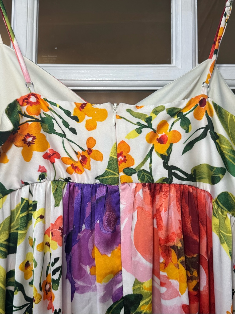 🌸🌻🌷🌺🪻THE PERFECT DRESS London Times Floral Multicolor Satin cocktail dress guest - Picture 10 of 15